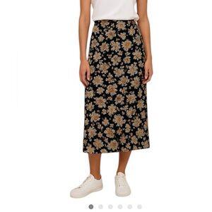 April Cornell - Vintage 00s Skirt - Black Floral - Medium